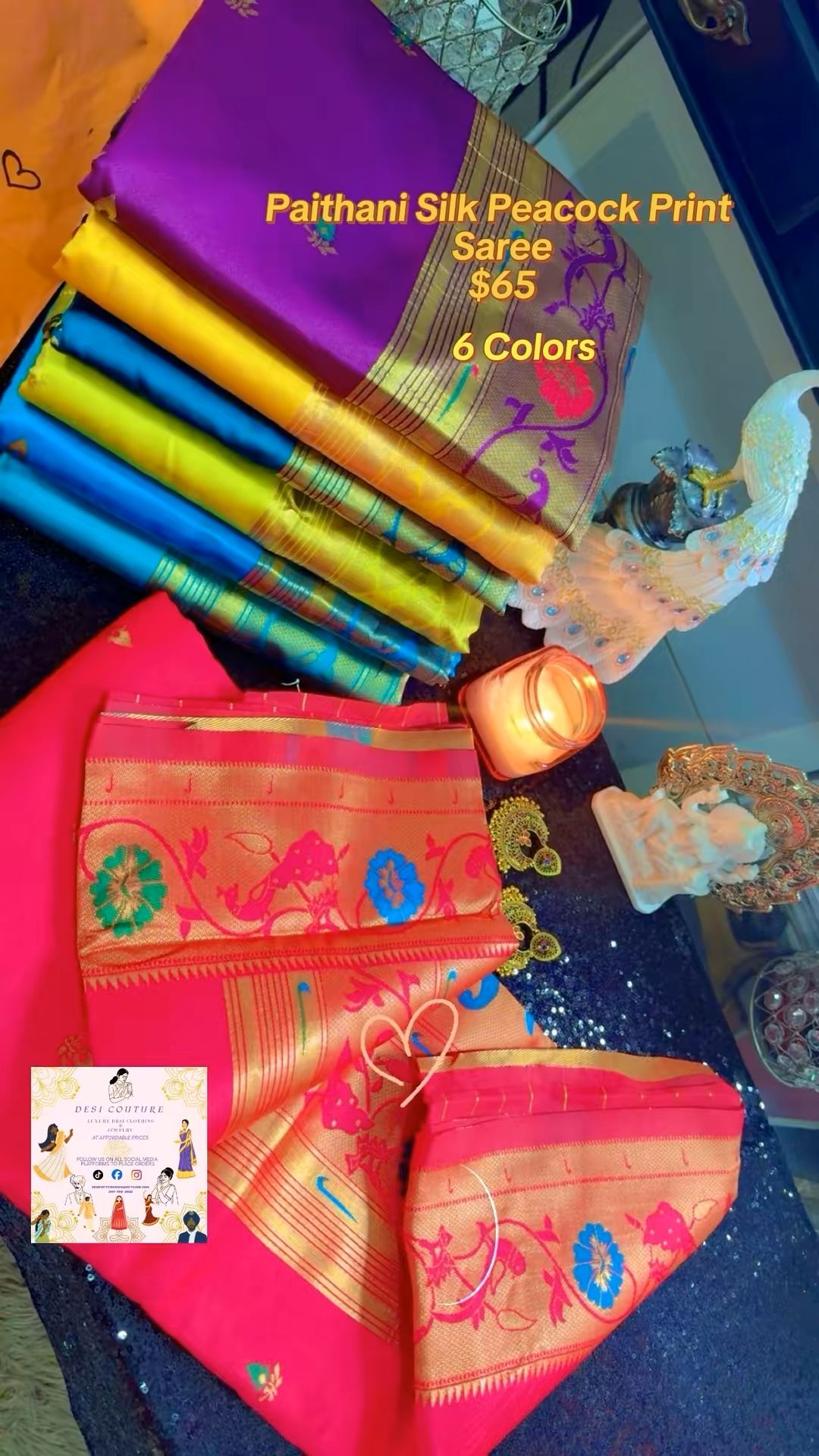 Paithani Silk Peacock Printed Saree