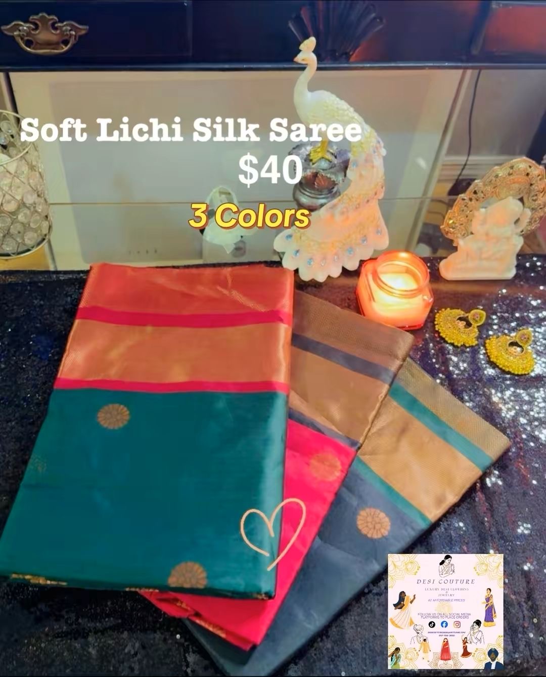 Soft Lichi Silk Saree